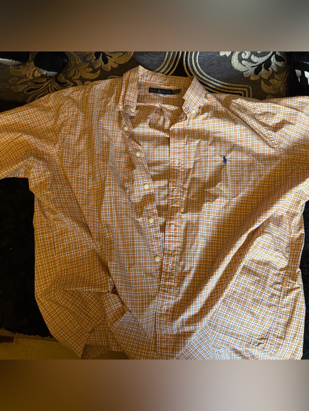Polo Ralph Lauren short sleeve button up collared shirt.